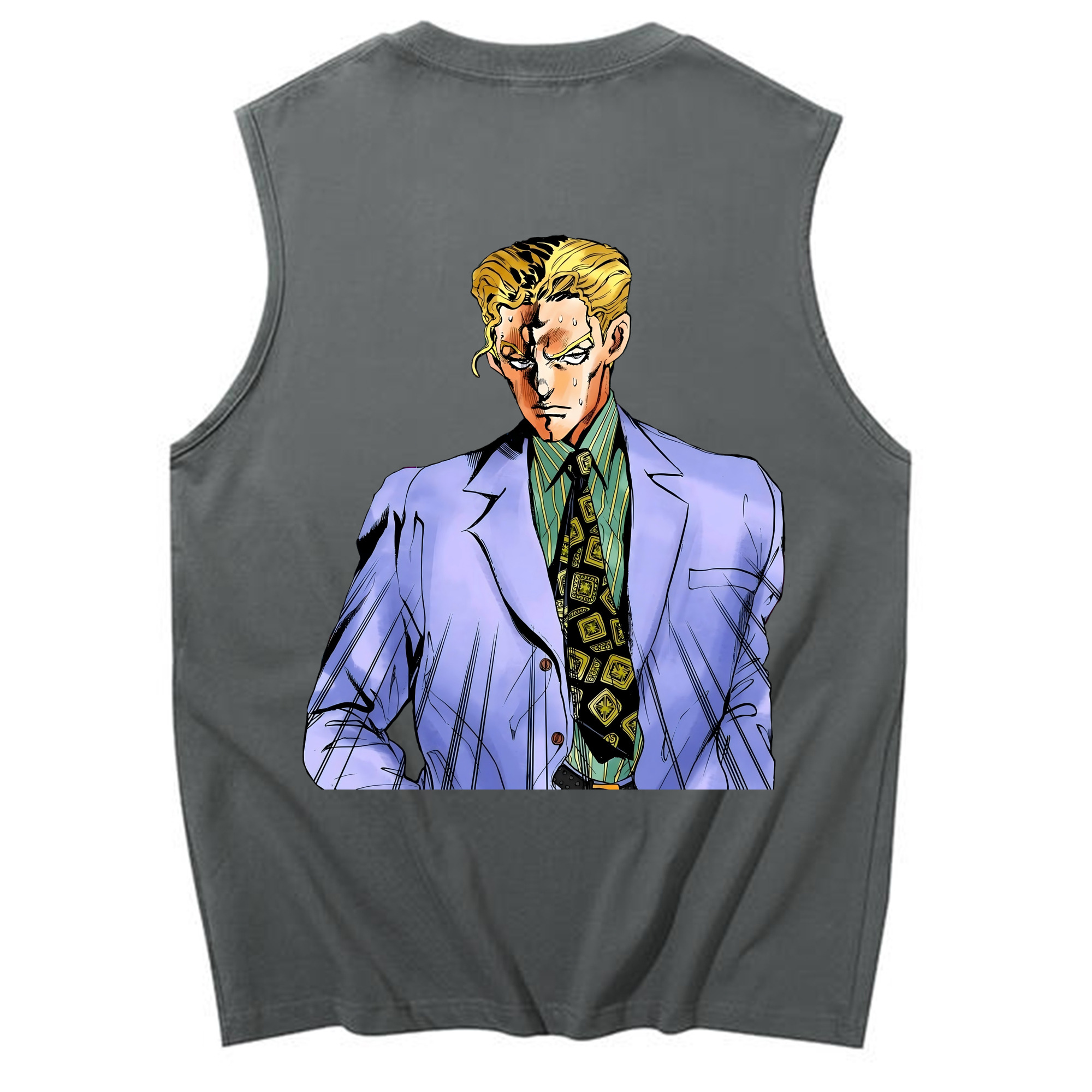 （画像用） ジョジョの奇妙な冒険 きら よしかげ JoJo's Bizarre Adventure Kira Yoshikage コットン100％タンクトップ（背面プリント）